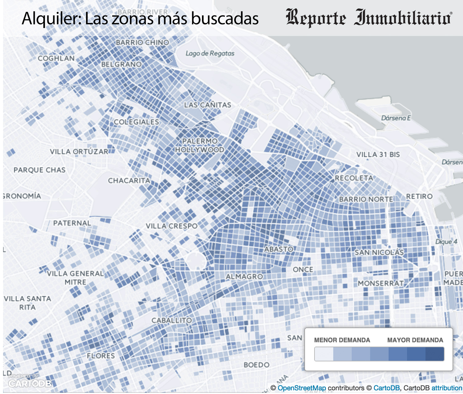 Resumen 2015 - Las zonas mas buscadas para Alquilar departamentos